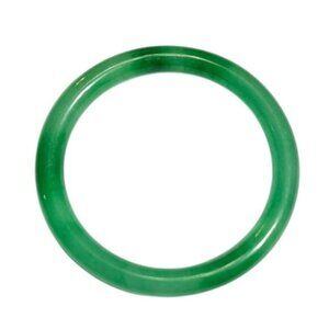 Jadeite Jade Bangle Bracelet Color-Enhanced Vivid Green